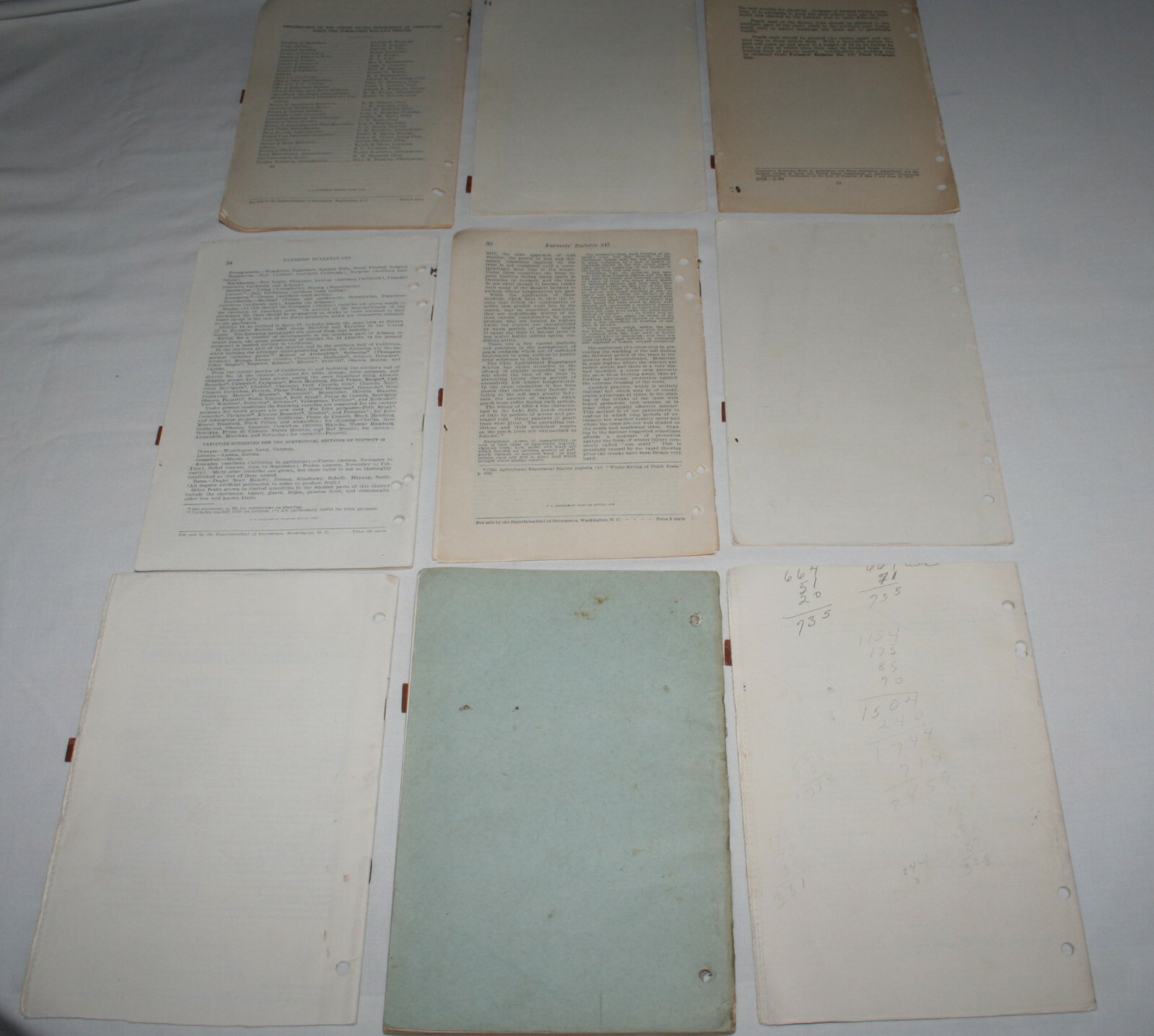 9 US Department of Agriculture lot of Farmer&rsquo;s Bulletin