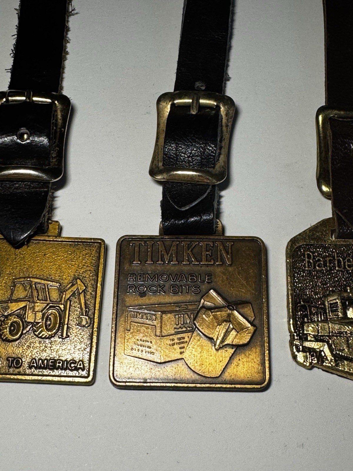 Vintage Watch Fob Lot – JCB – TIMKEN – Barber-Greene – 3 Pc – FREE SHIPPING!!
