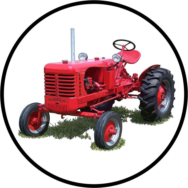 Leader Model D Tractor NEW Metal Sign 28&Prime; Dia. Round AMERICAN STEEL