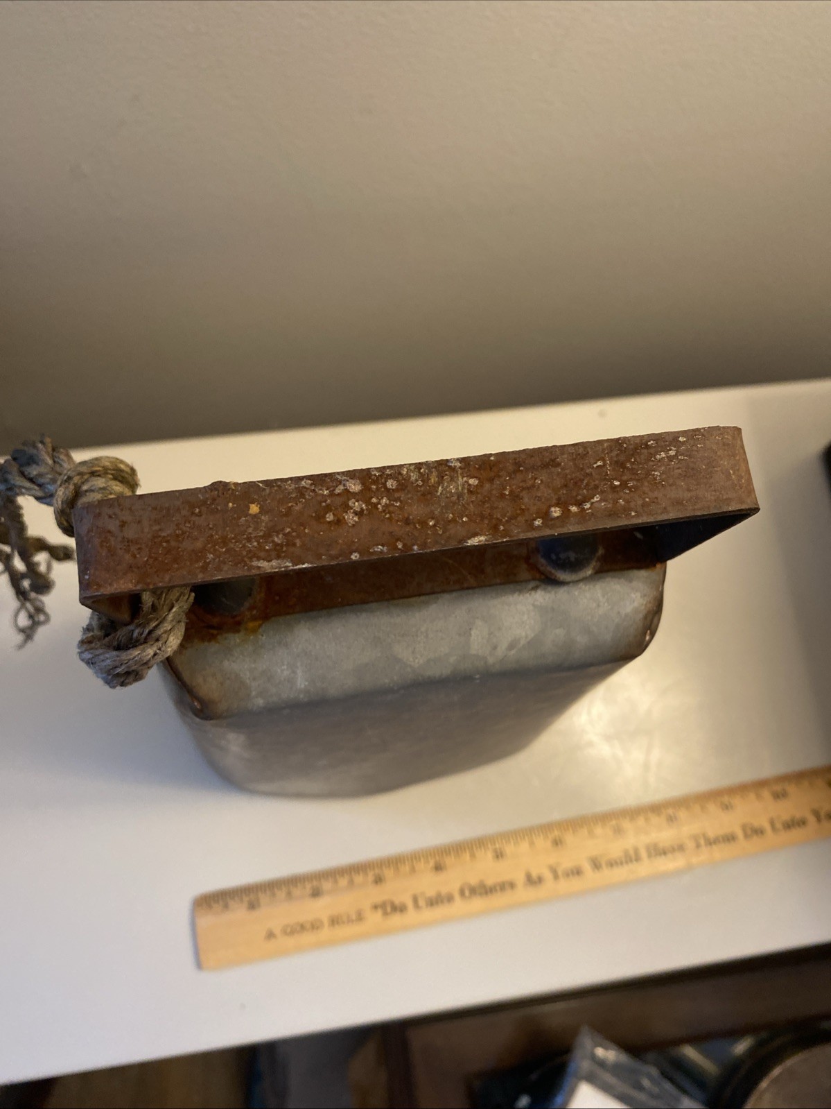 Vintage Tin Cow Bell Galvanized Aluminum Jingle Bell Ringer