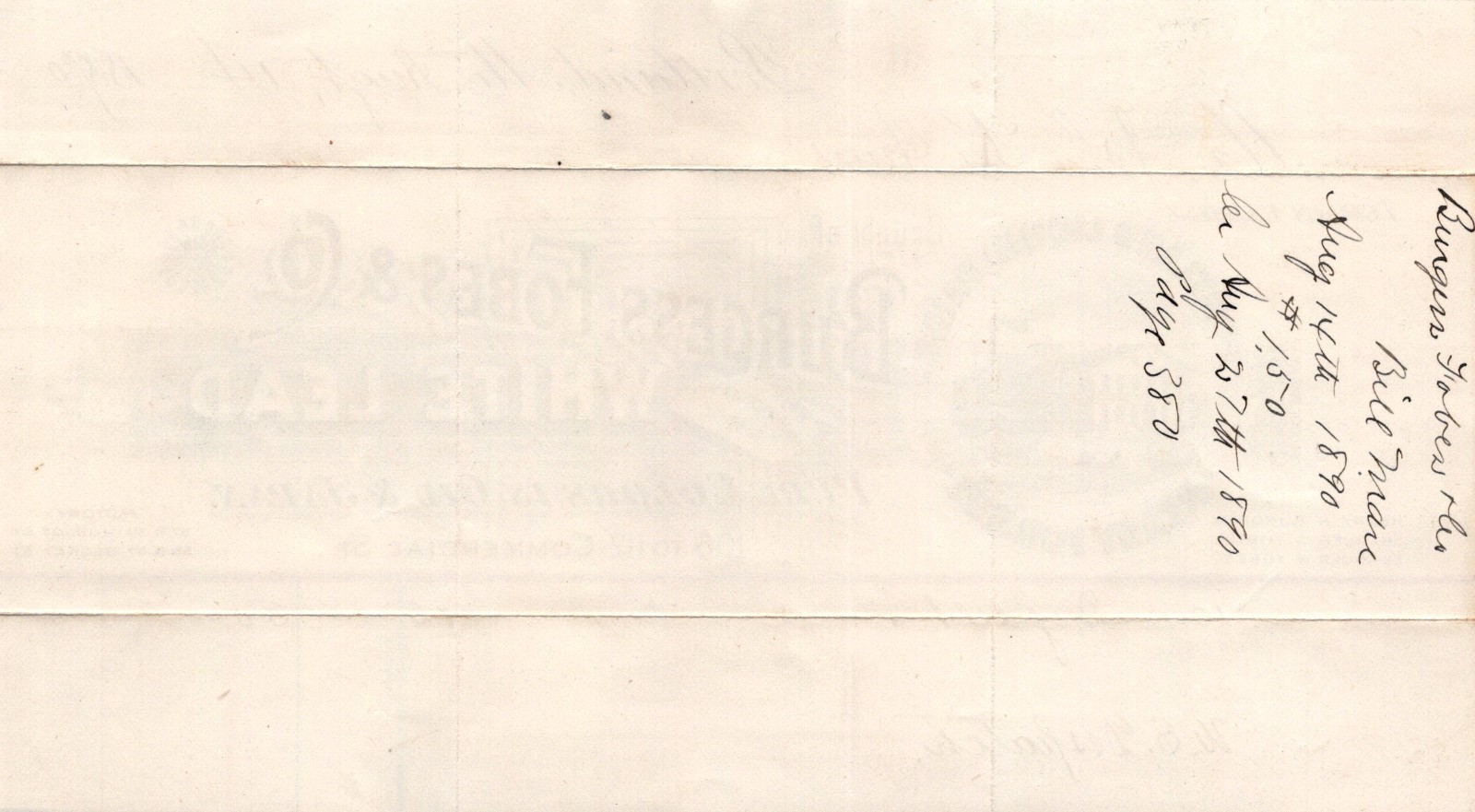 1890 Burgess Fobes Portland Maine White Lead Paint Factory Billhead Invoice A2FF