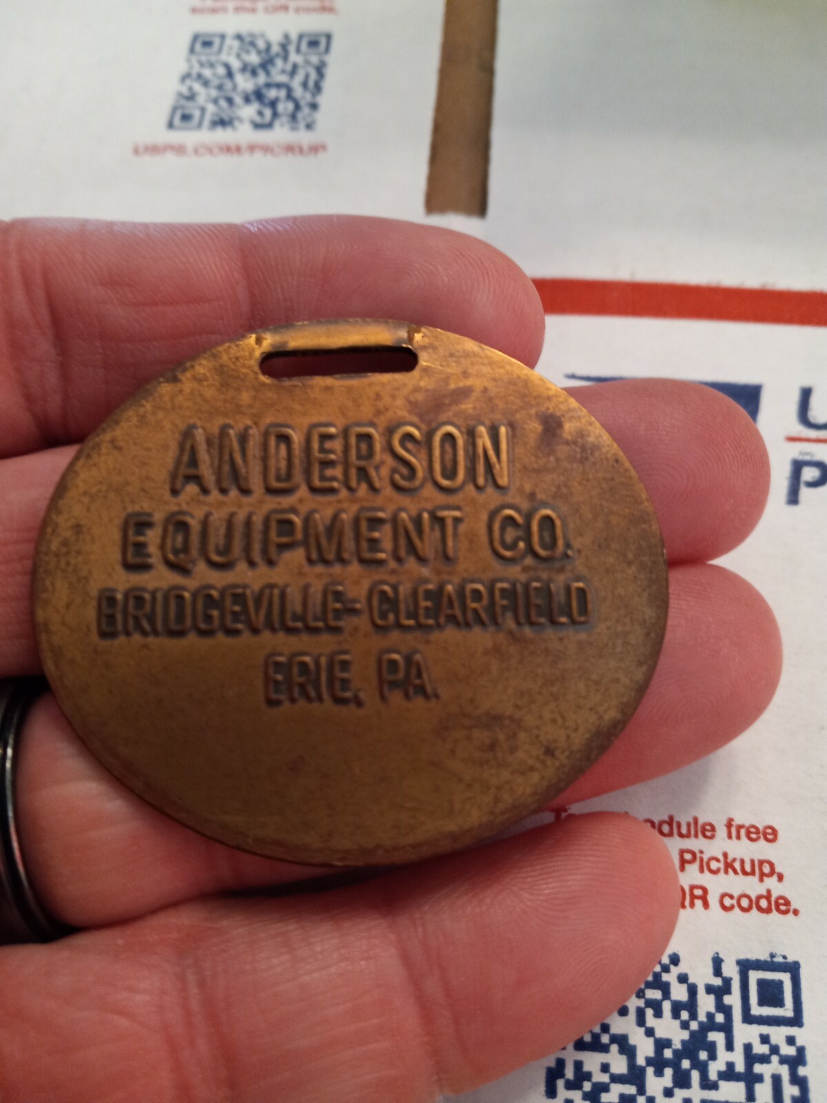 GROVE TRUCK CRANE ADVERTISING WATCH FOB FOR ANDERSON EQUIPMENT COMPANY