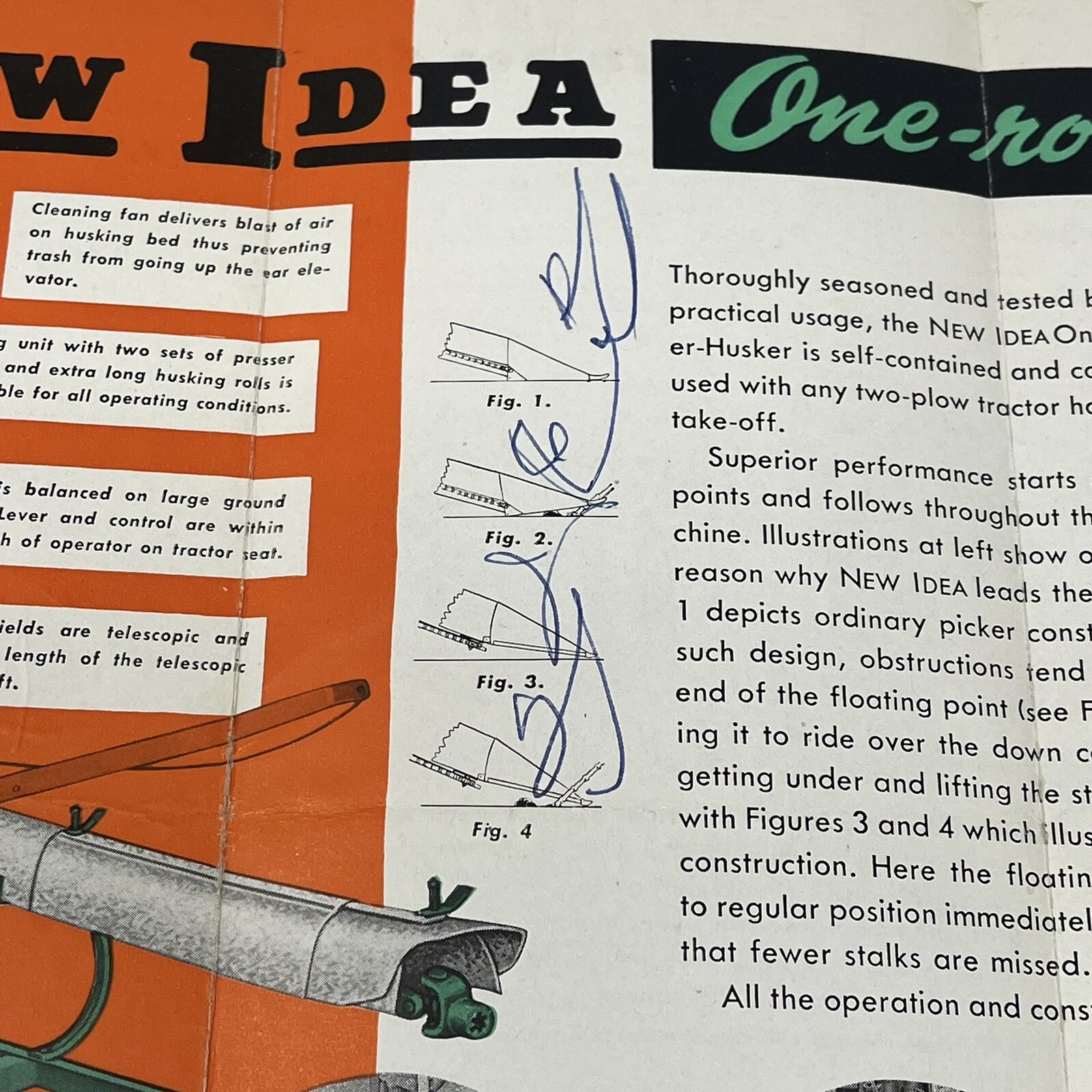 1930&rsquo;s New Idea One Row Corn Picker Brochure Booklet Pamphlet