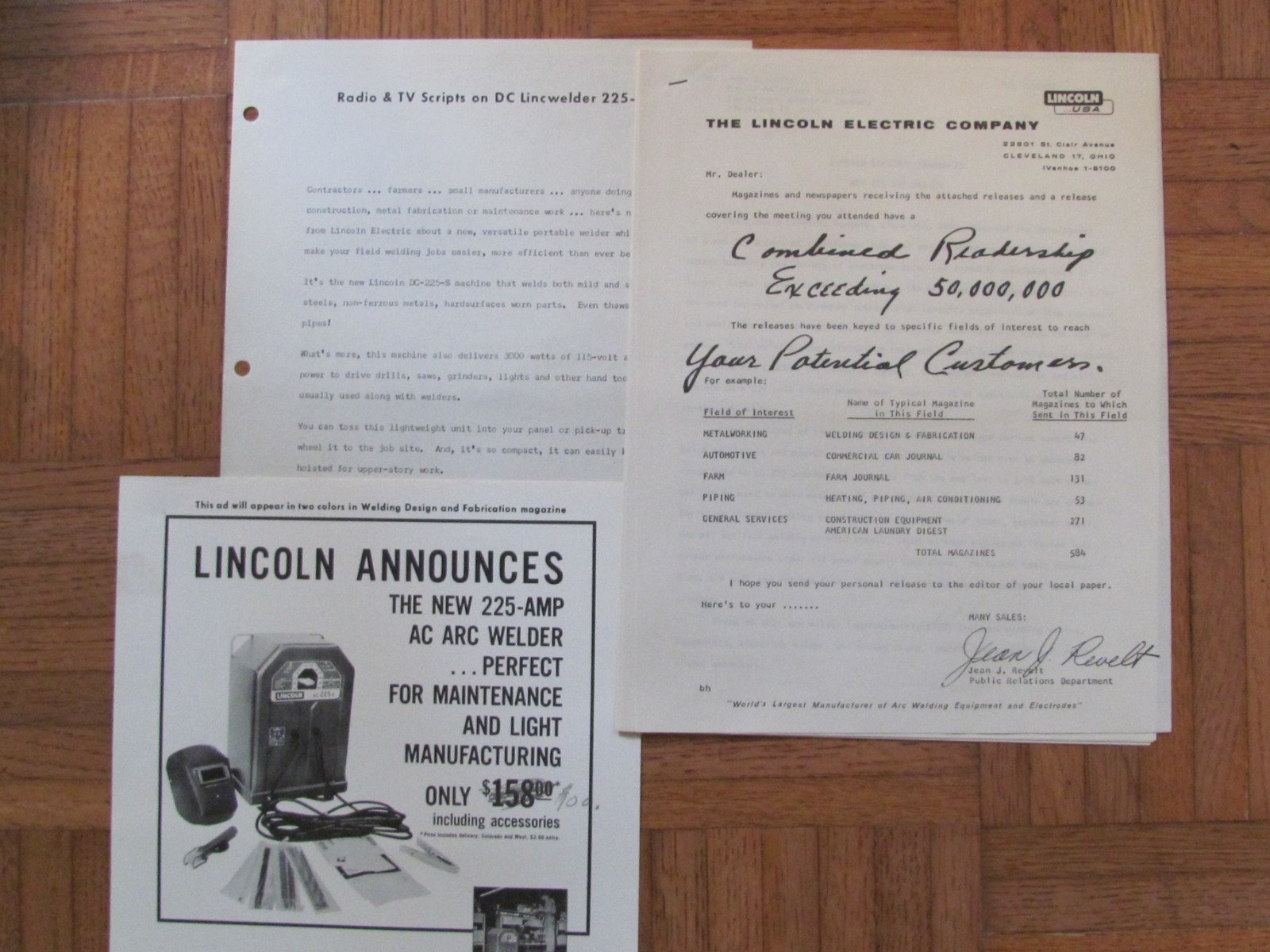 1961 SALES BROCHURE DEALER ADVERTISING LOT LINCOLN ELECTRIC WELDER