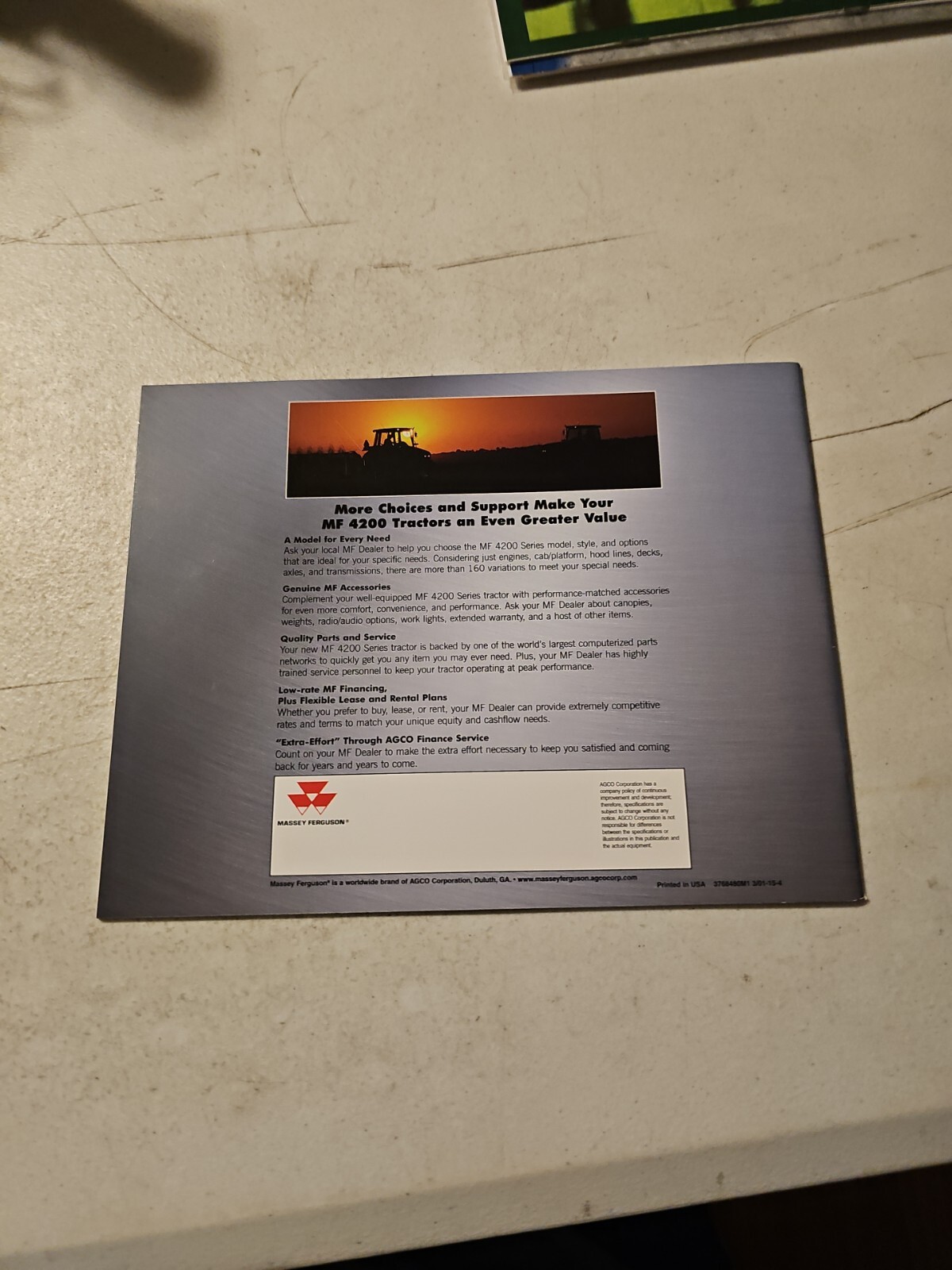 2001 MASSEY FERGUSON 4200 Series Tractors Sales Brochure