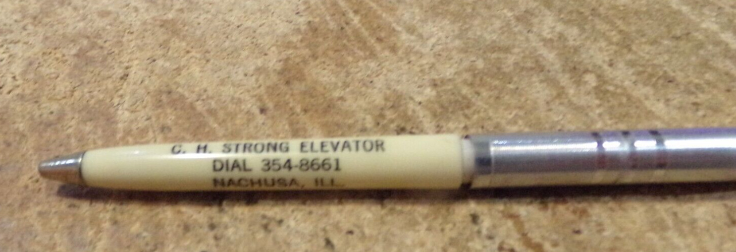 vintage C.H. Strong elevator nachusa,il. pen in good shape used