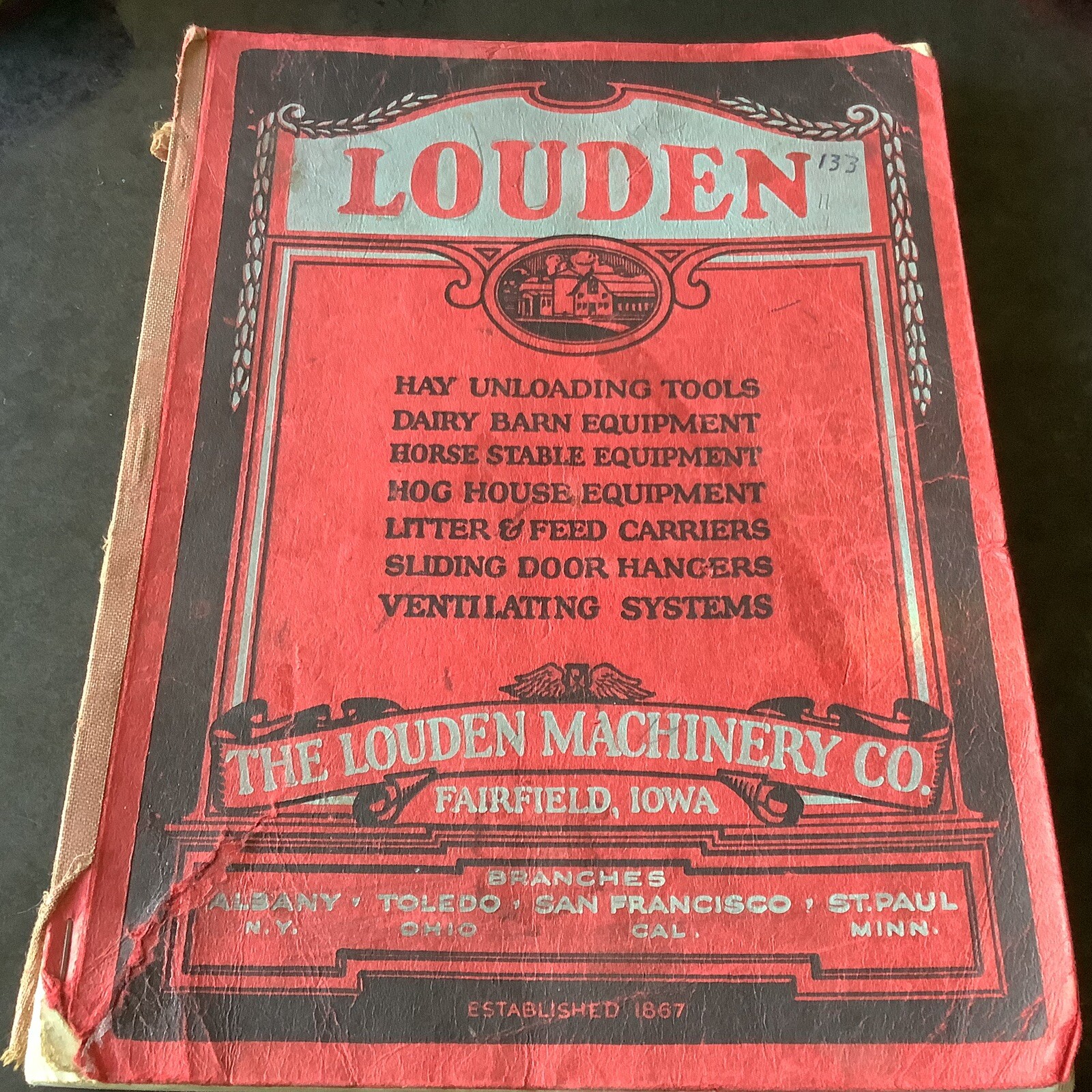 Louden 1933 No. 55 Farm Machinery Catalogue Milk Stools Troughs Pig Pens Pre Own