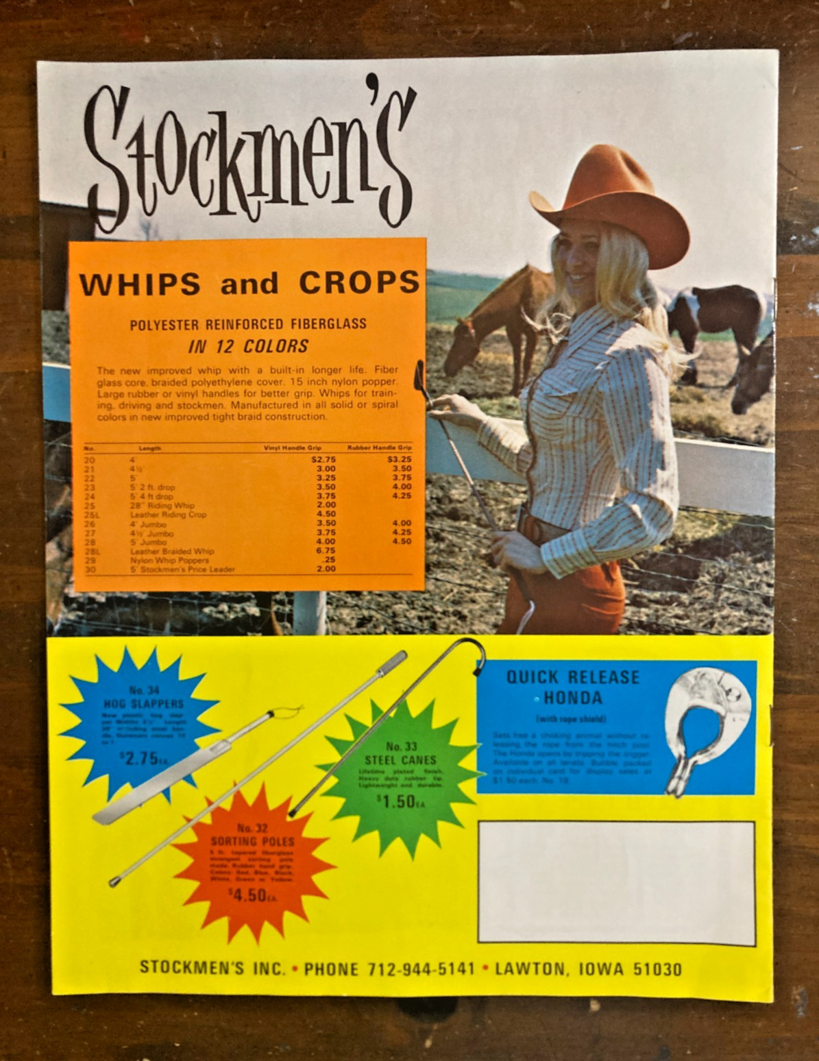 Vtg. Stockmen&rsquo;s Inc. Full-Color Western Catalog c.1970 – Cowgirl Whips Halters