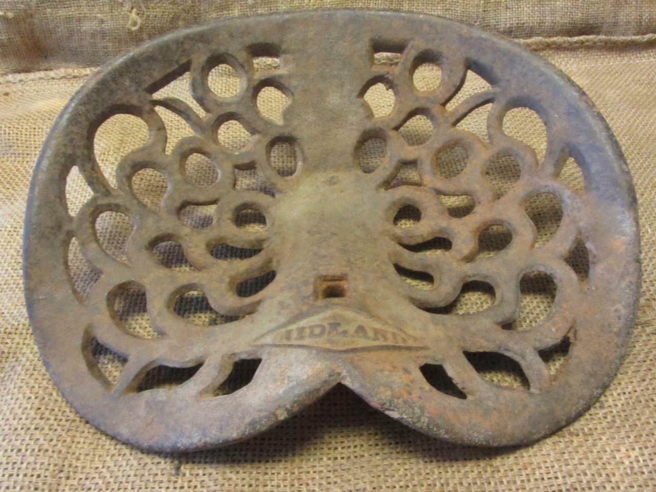 Vintage Midland Cast Iron Tractor Seat Antique Farm Implement Primitive 10345