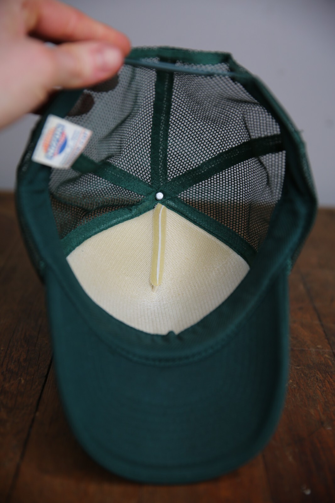 Oliver Tractor Cap Vintage Split Shield Logo Farm trucker Hat Mesh Back Green