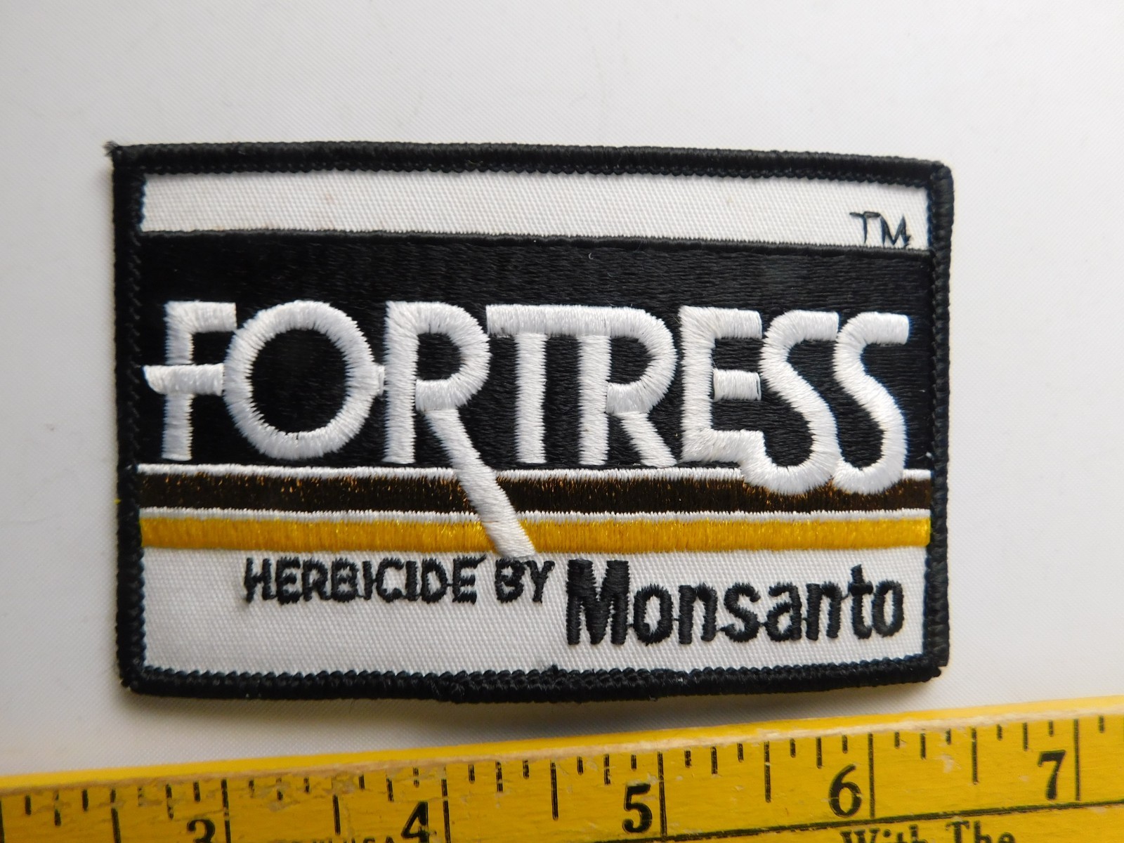 FORTRESS HERBICIDE MONSANTO SEEDS VINTAGE PATCH HAT BADGE FARM AGRICULTURE