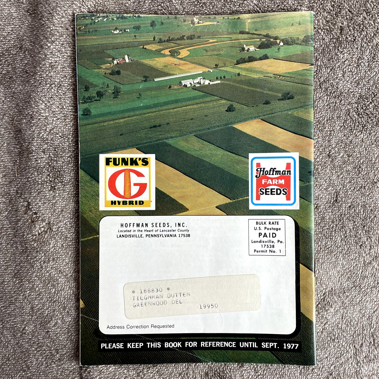 Hoffman Seed Book For 1977 Brochure with Receipt Inside- Landisville PA-Ephemera