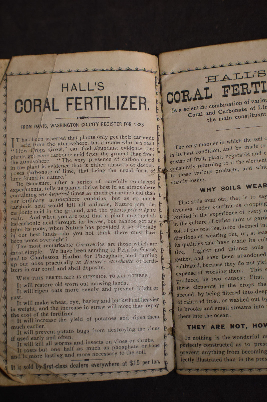 Ca 1888 Vermont Chemical Fertilizer Company Brochure – Vergennes Vermont