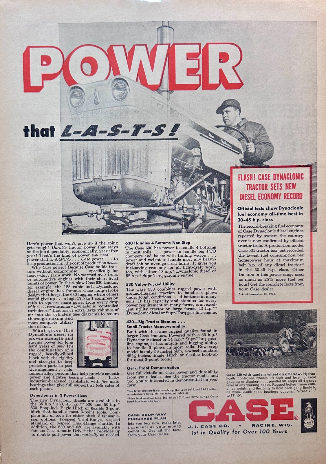 Lot of (2) Case Farm Equipment Ads From 1958 & 1962 Set #5085