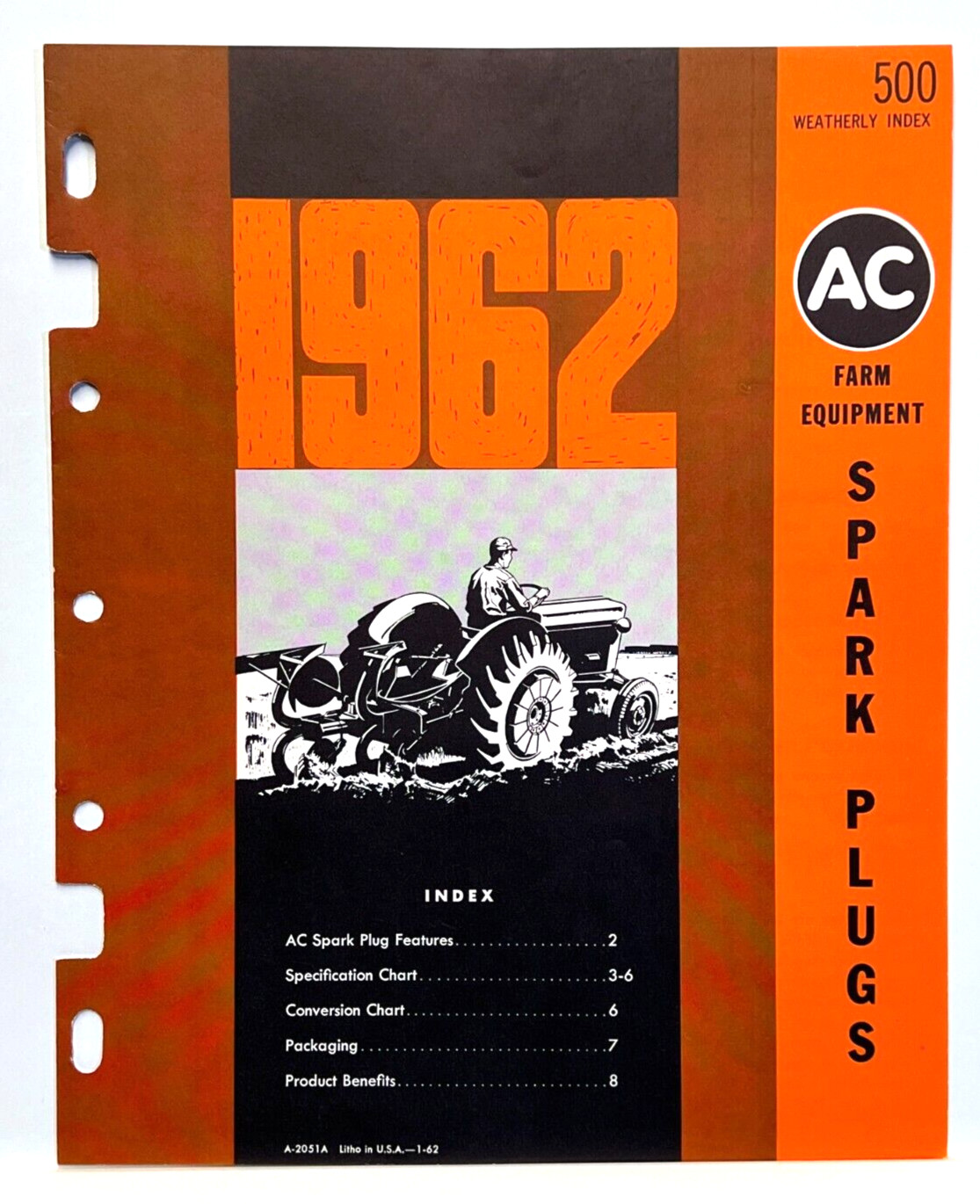 Vintage AC Farm Equipment Spark Plugs Tractor Heavy Equipment Sales Brochure