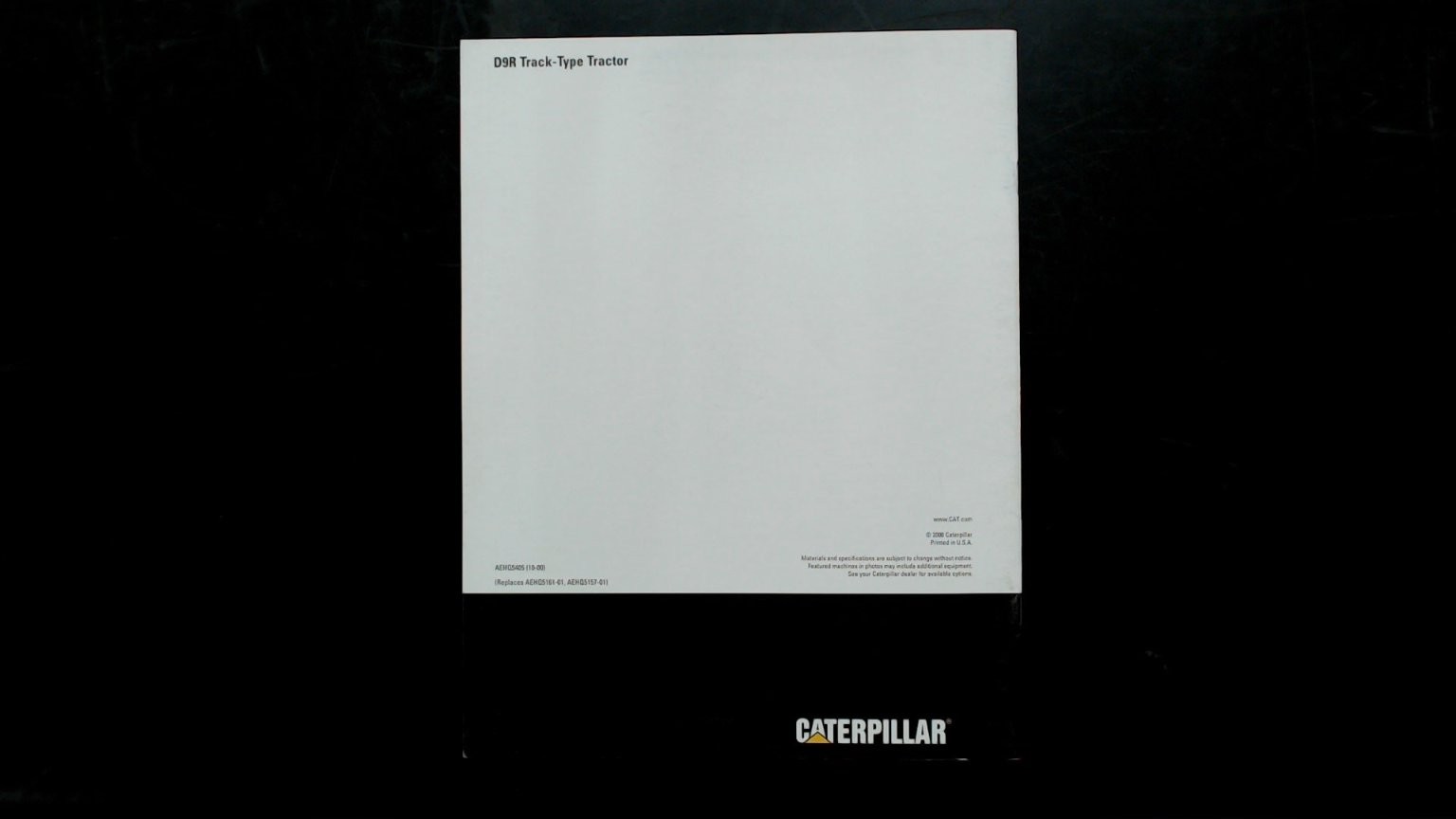 Caterpillar D9R Track-Type Tractor Brochure 2000s Vintage