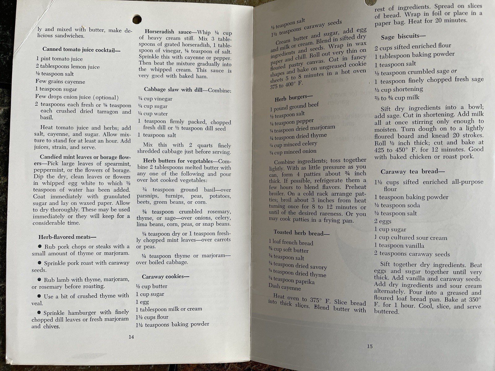 Vintage 1964 Culinary Herbs U of Minnesota Agricultural Extension Service.