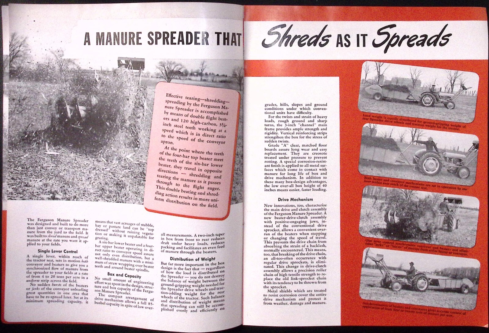 1954 Ferguson Manure Spreader Ferguson Loader Brochure The Ferguson System