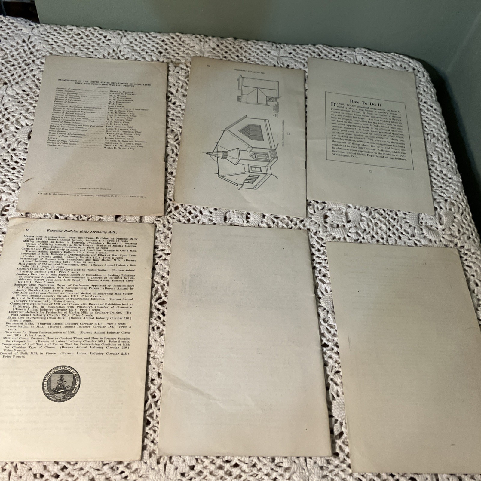 Department of Agriculture Antique 1919 & 20&rsquo;s Bulletin&rsquo;s Pamphlet&rsquo;s Lot 6-B