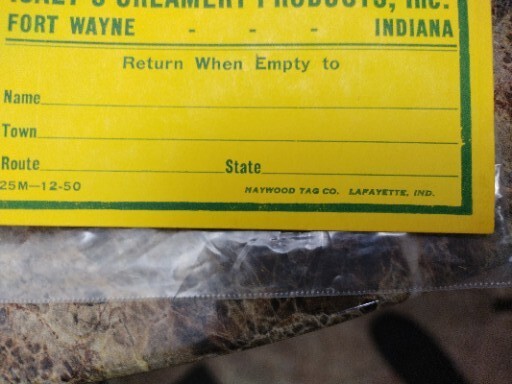 Vtg Isaly&rsquo;s Creamery Products Fort Wayne IN Ice Cream Tag Milk Route Rare PA