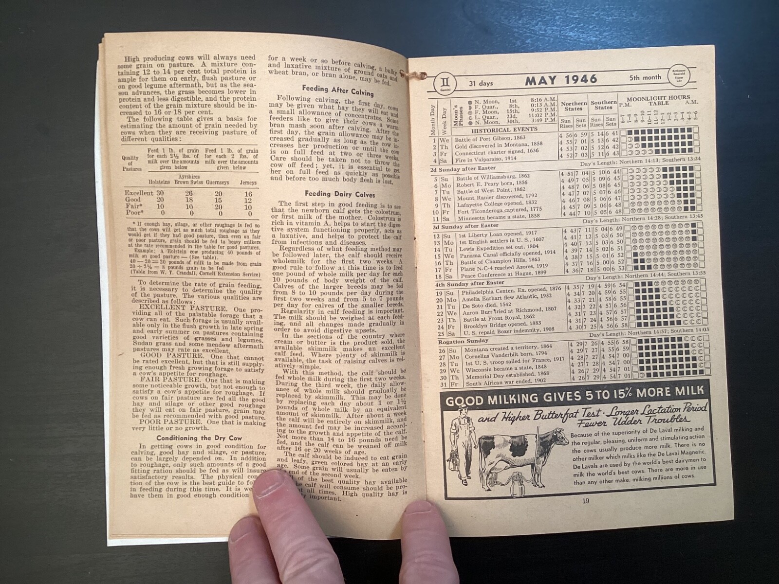 1946 De Laval Handy Reference Year Book Rayhill Hagist Dept. Store, Mascoutah IL