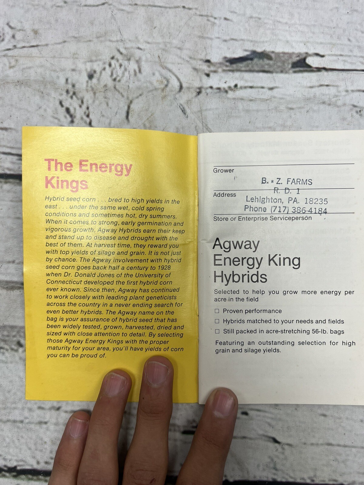 VTG 1978 Agway Hybrids « The Energy Kings » Mini Pocket Book Calendar Farm Guide