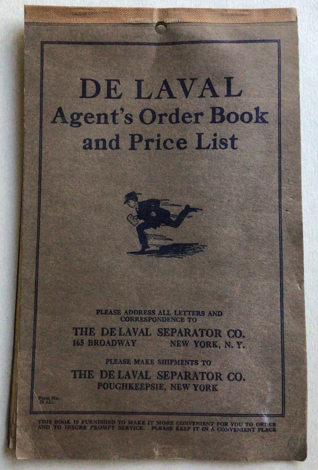 Vtg De Laval Separator co Agents Order Book & Price List