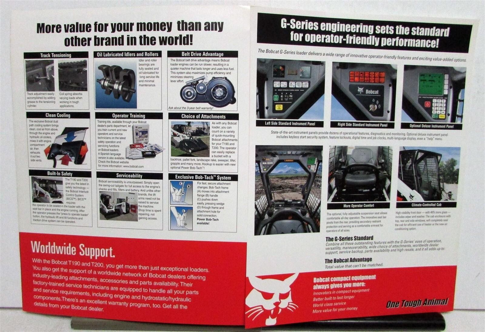 1990s Bobcat Ingersoll-Rand T190 T200 G-Series Loader Construction Sale Brochure