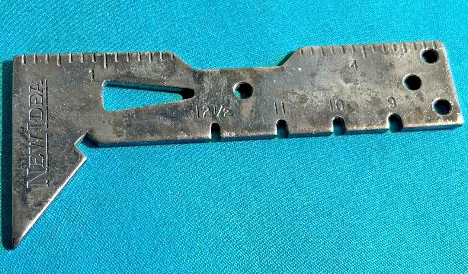 Vtg 1950s New Idea Advertising Wire Gauge 5&Prime; Ruler Measure Implement Wrench