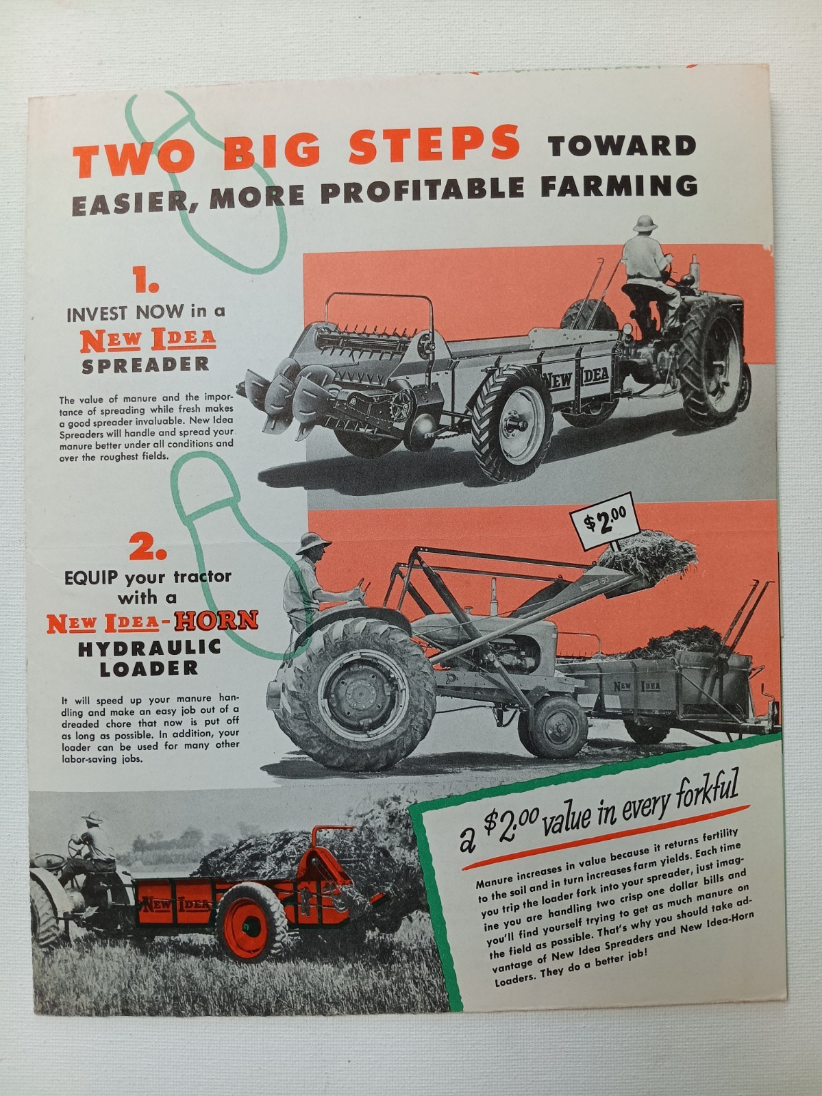 NEW IDEA « Two Big Steps toward Easier, More Profitable Farming » Mailer Ad
