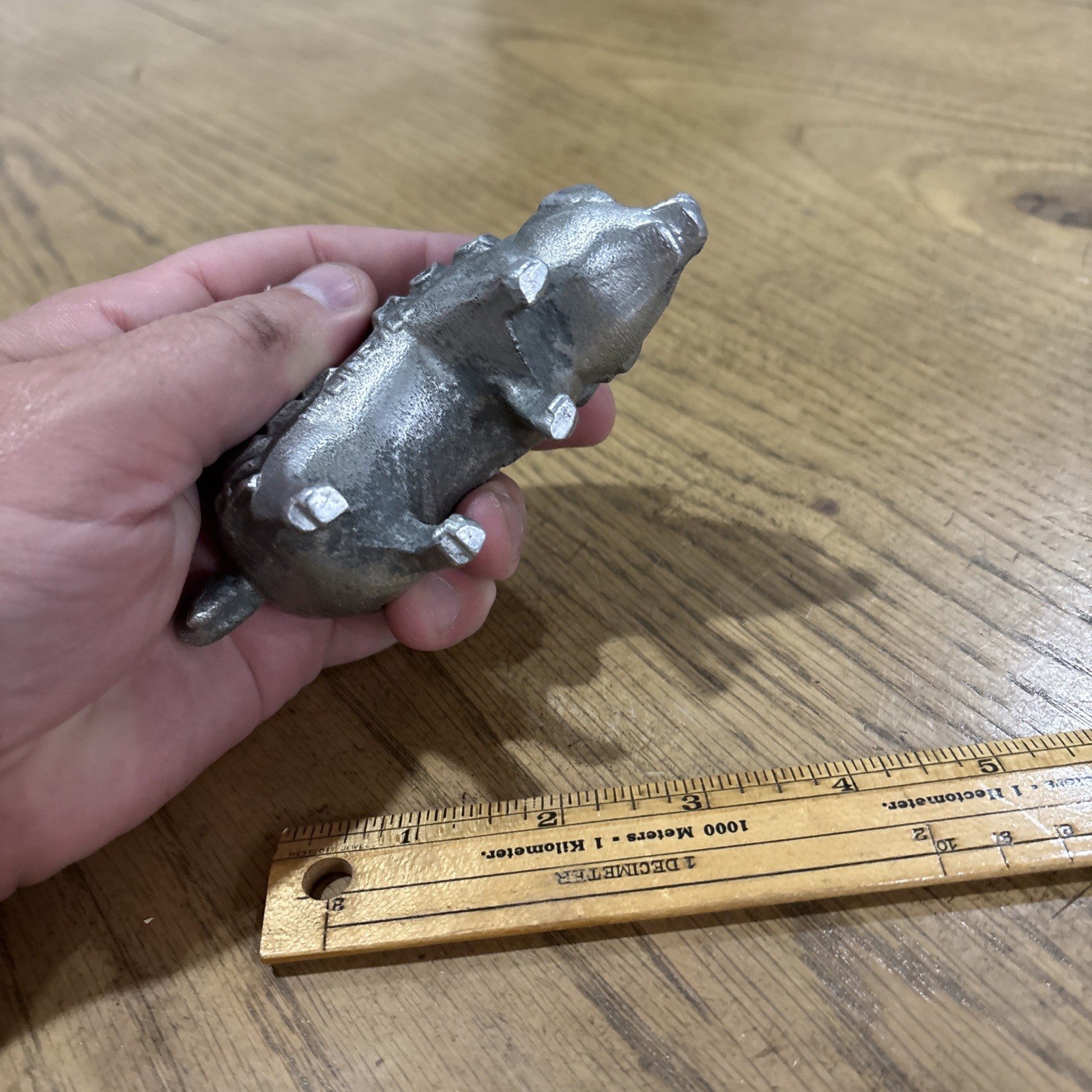 Rare Vintage 1900s Moline Tool Co. Hole Hog Promo Cast Aluminum Paperweight Adv.