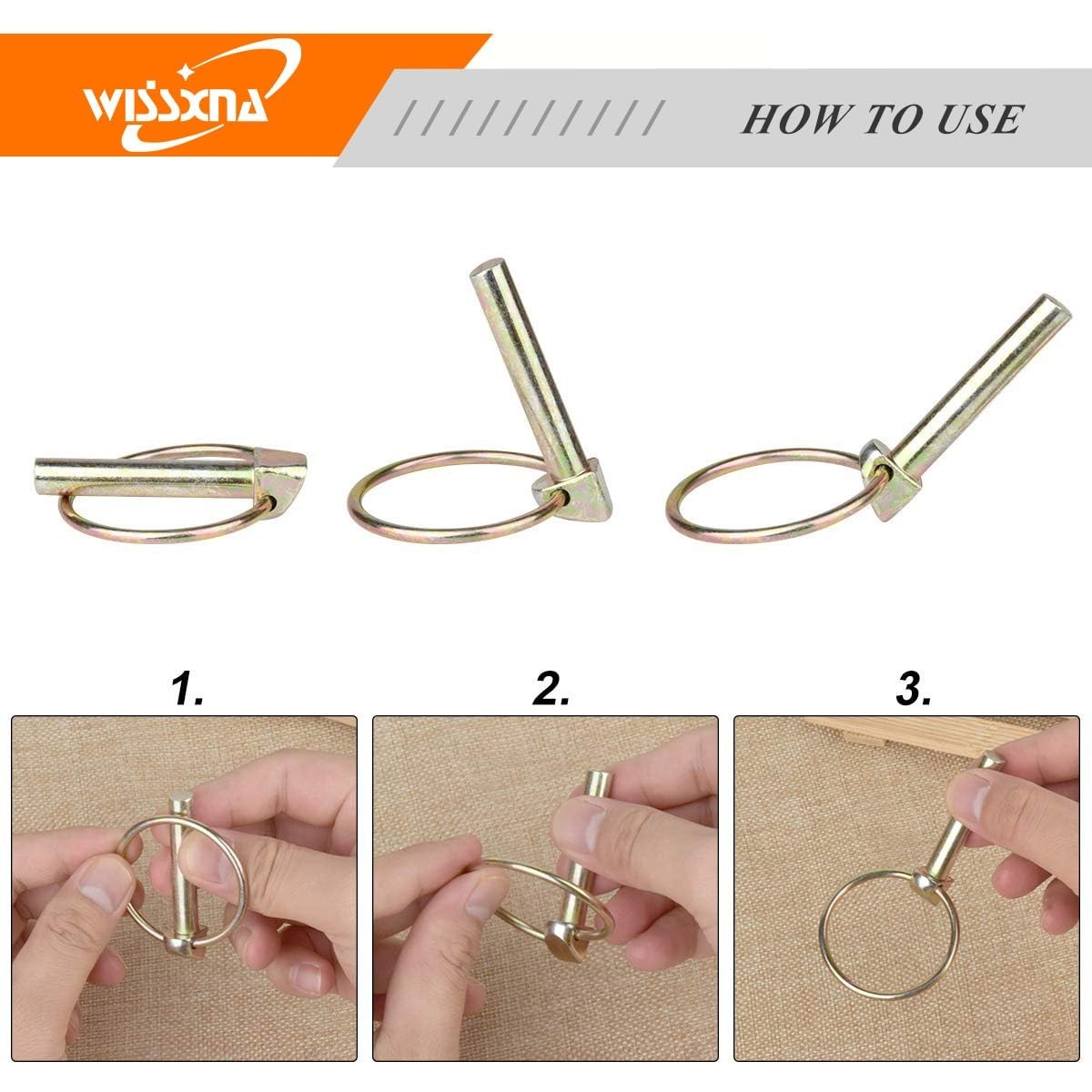 6PCS Heavy Duty Lynch Pins Set – Zinc-Plated 5/16 » x 1-3/4 » for Durable Towing