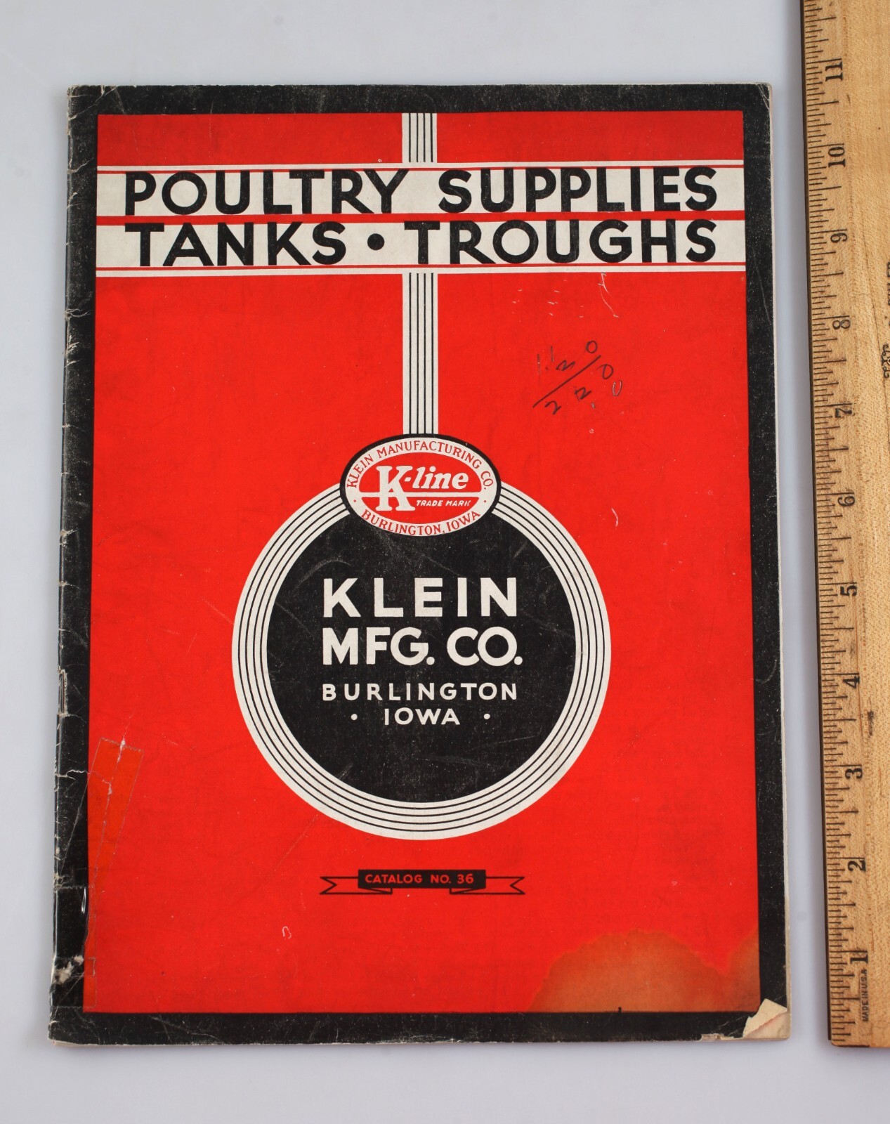 1936 Klein Mfg. Co. Poultry Supplies Farm Tanks Troughs Catalog Burlington Iowa