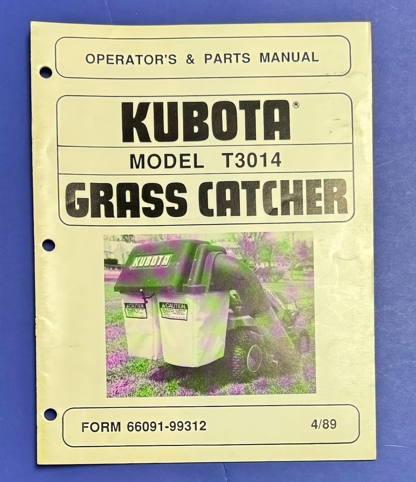 KUBOTA Operator’s Manual Model T3014 Grass Catcher