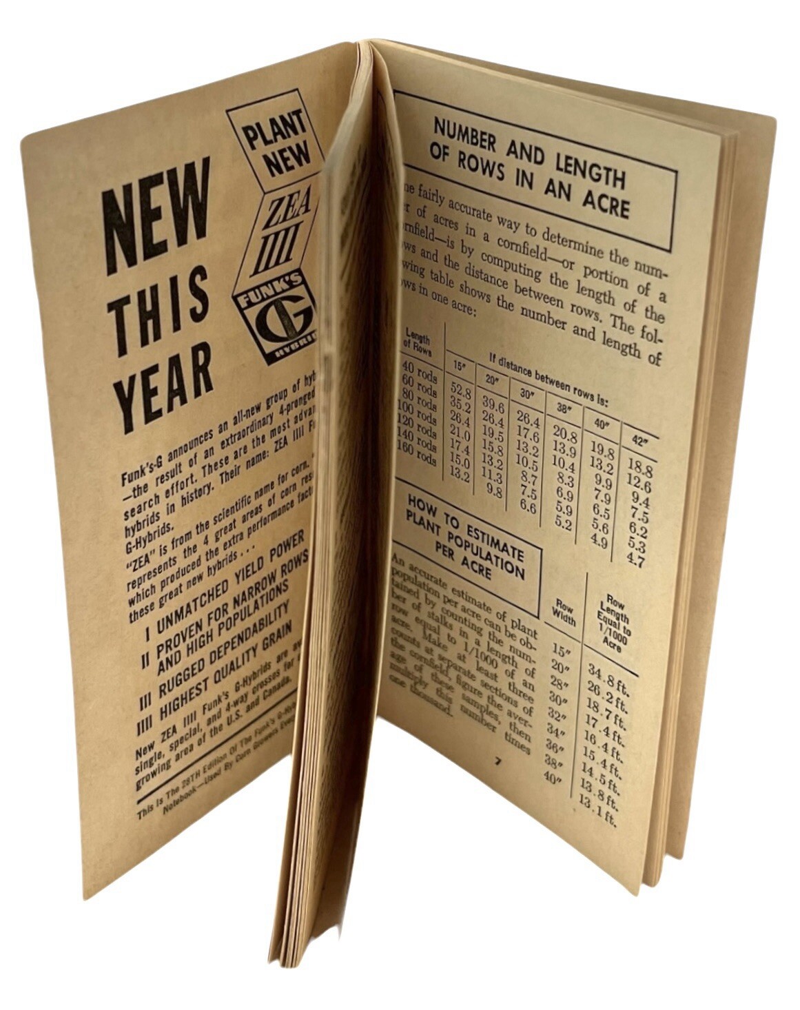 Funks Hybrid Corn Data Notebook 28th Edition 1966 New ZIA IIII Info Booklet
