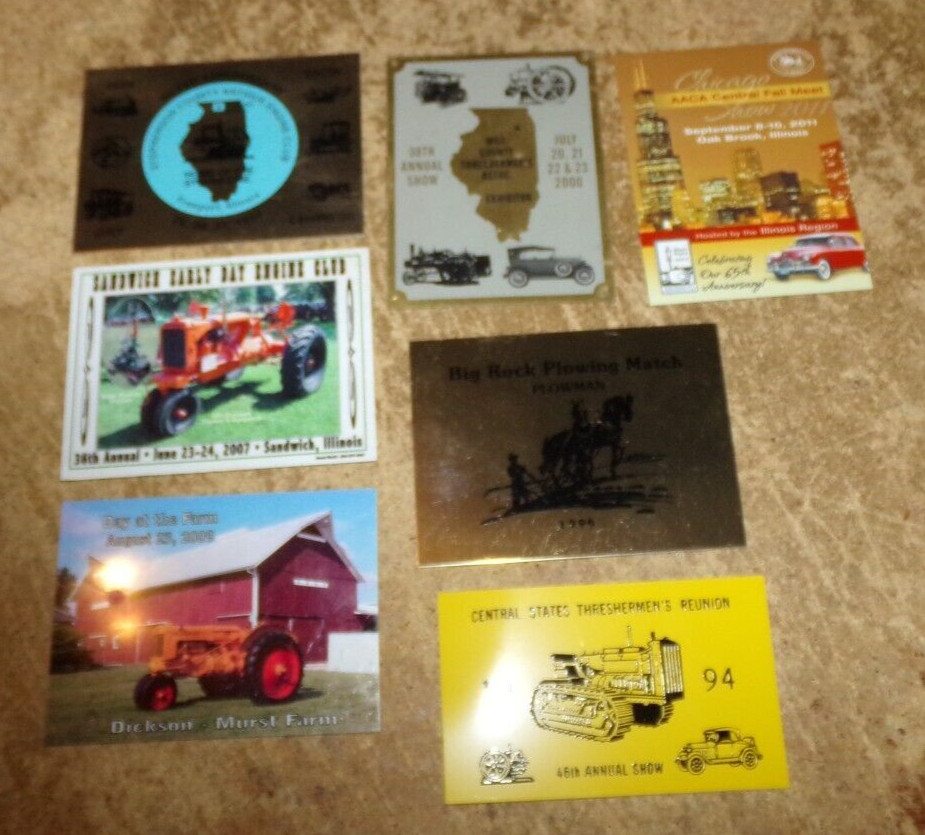 7-lot 3&Prime;x4&Prime;assorted equipment show exhibitor plaques in nice shape used