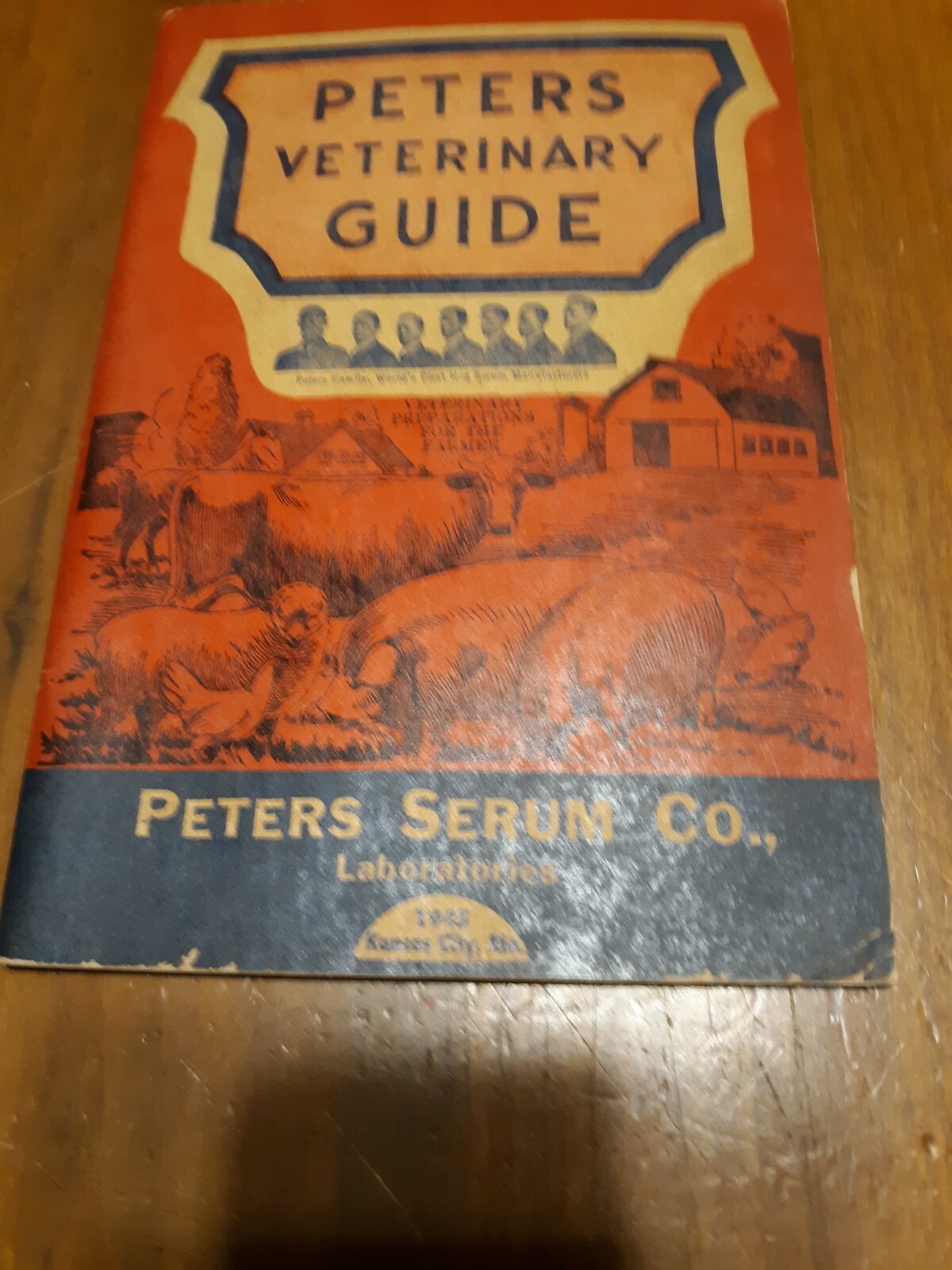 1945 PETERS VETERINARY GUIDE ~ PETERS SERUM CO 96 PAGES