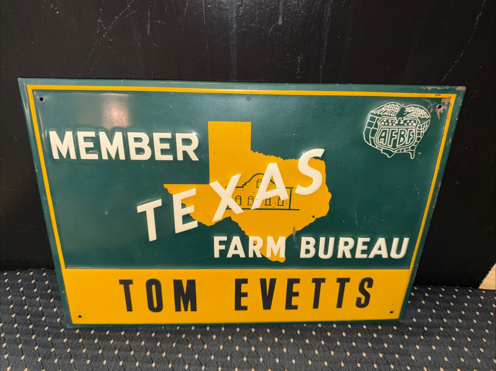 VINTAGE TEXAS FARM BUREAU SIGN NEW OLD STOCK