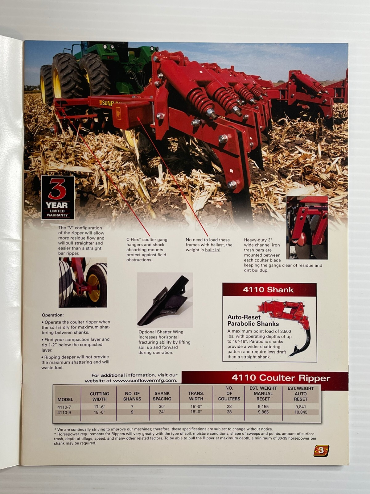 Sunflower – Primary Tillage Tools – Sales Brochure *Original Brochure* 2002
