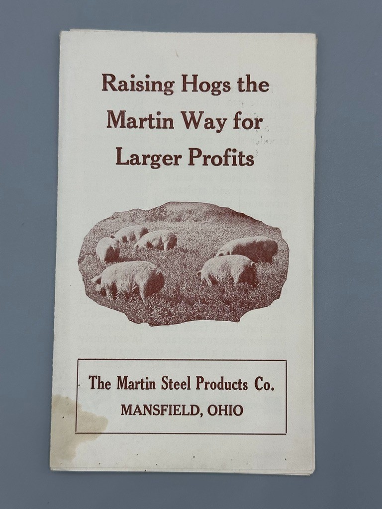 Vintage HOGS Farm MARTIN STEEL FARROWING HOUSE Advertising Brochure MANSFIELD OH