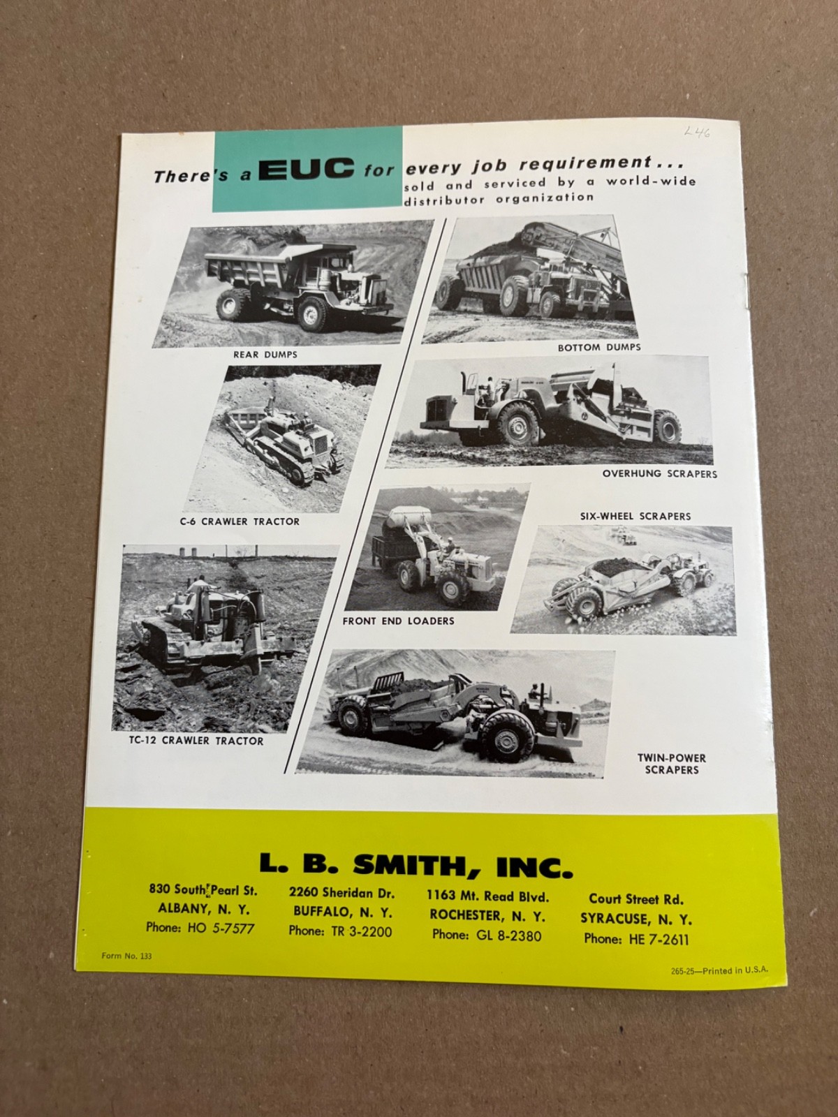 Vintage Euclid R-35 Dump Truck Sales Brochure