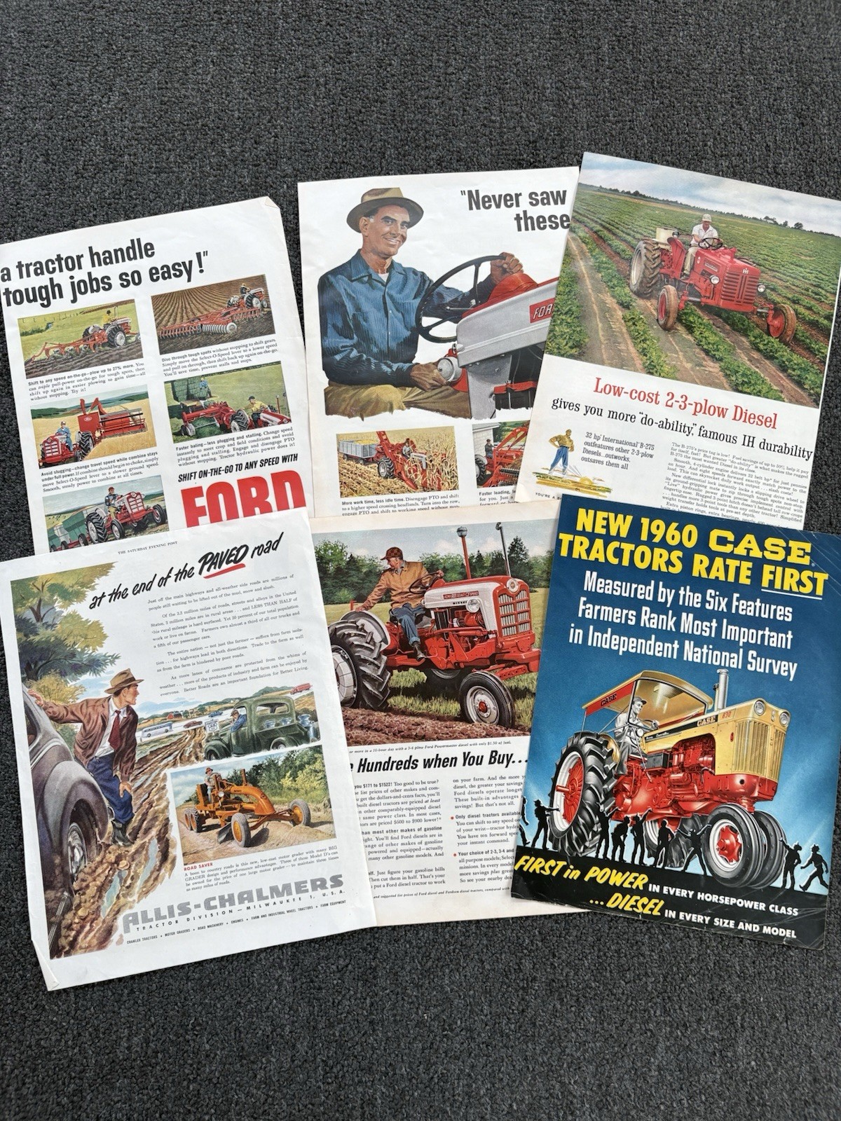 Lot Vintage Tractor Farm Equipment Print Ads 1950s 1960s Ford