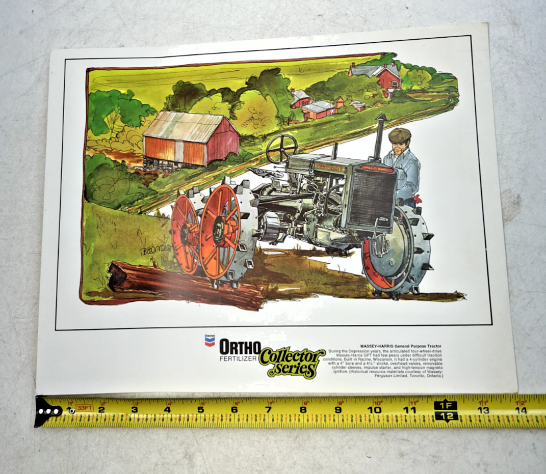 Vintage Ortho Fertilizer Collector Series Massey-Harris GP Tractor Print No. 4