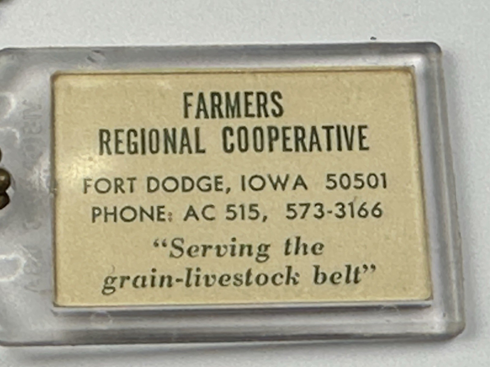 Farmer Regional Co-op Fort Dodge IA & Felco Statex Lenticular 2 Sided Keychain