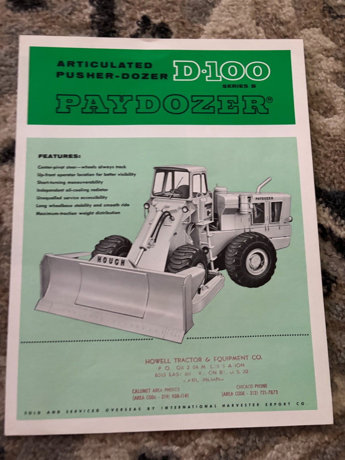 International Harvester Hough D-100 Series B PayDozer Brochure FCCA25