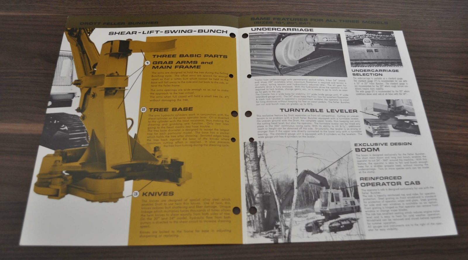 Drott Feller Buncher Logging Tractor Specifications Brochure Prospekt
