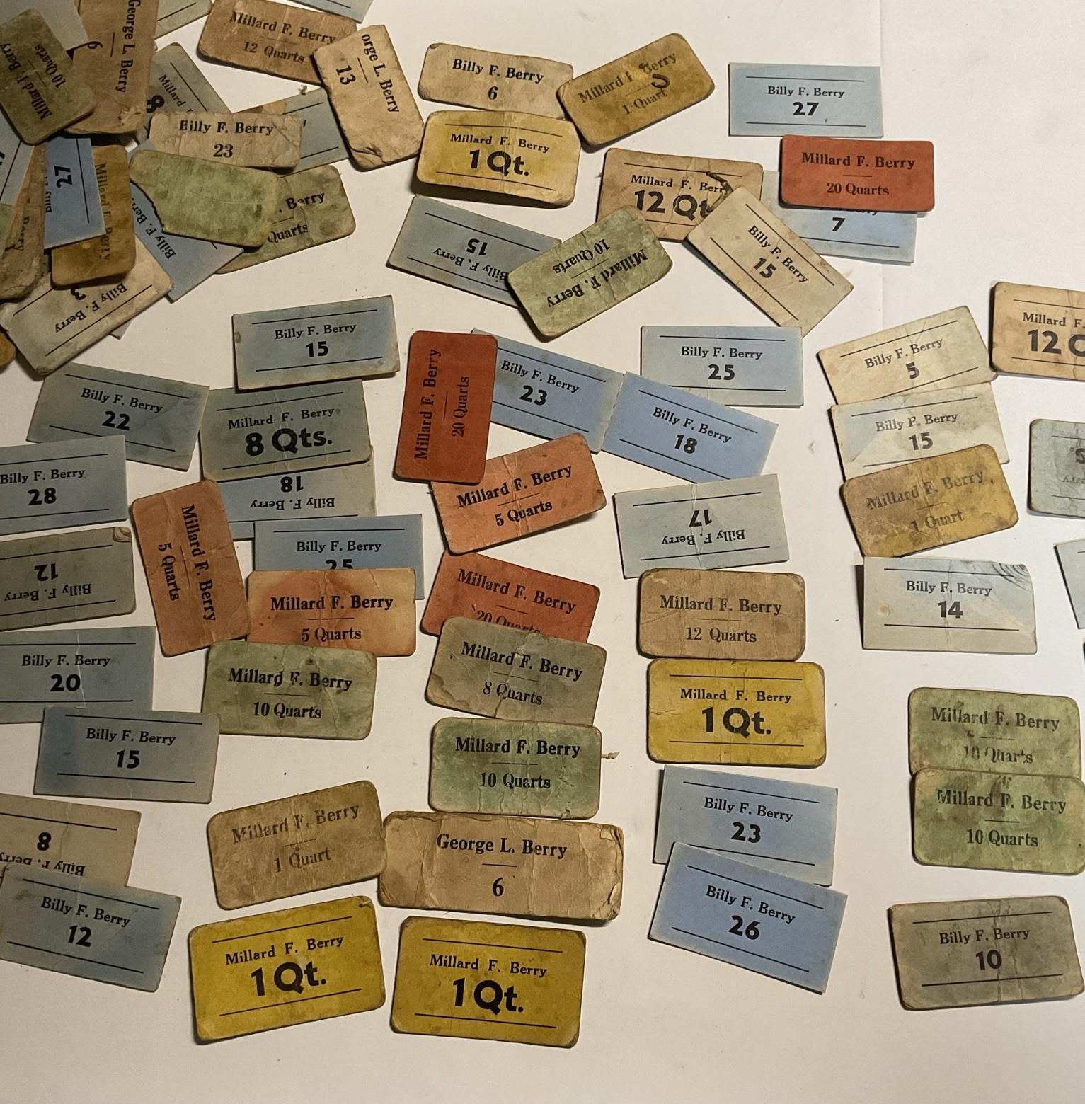 Vtg Strawberry Picker Ticket Lot Of 100 Eastern Shore Agriculture Farm Ephemera