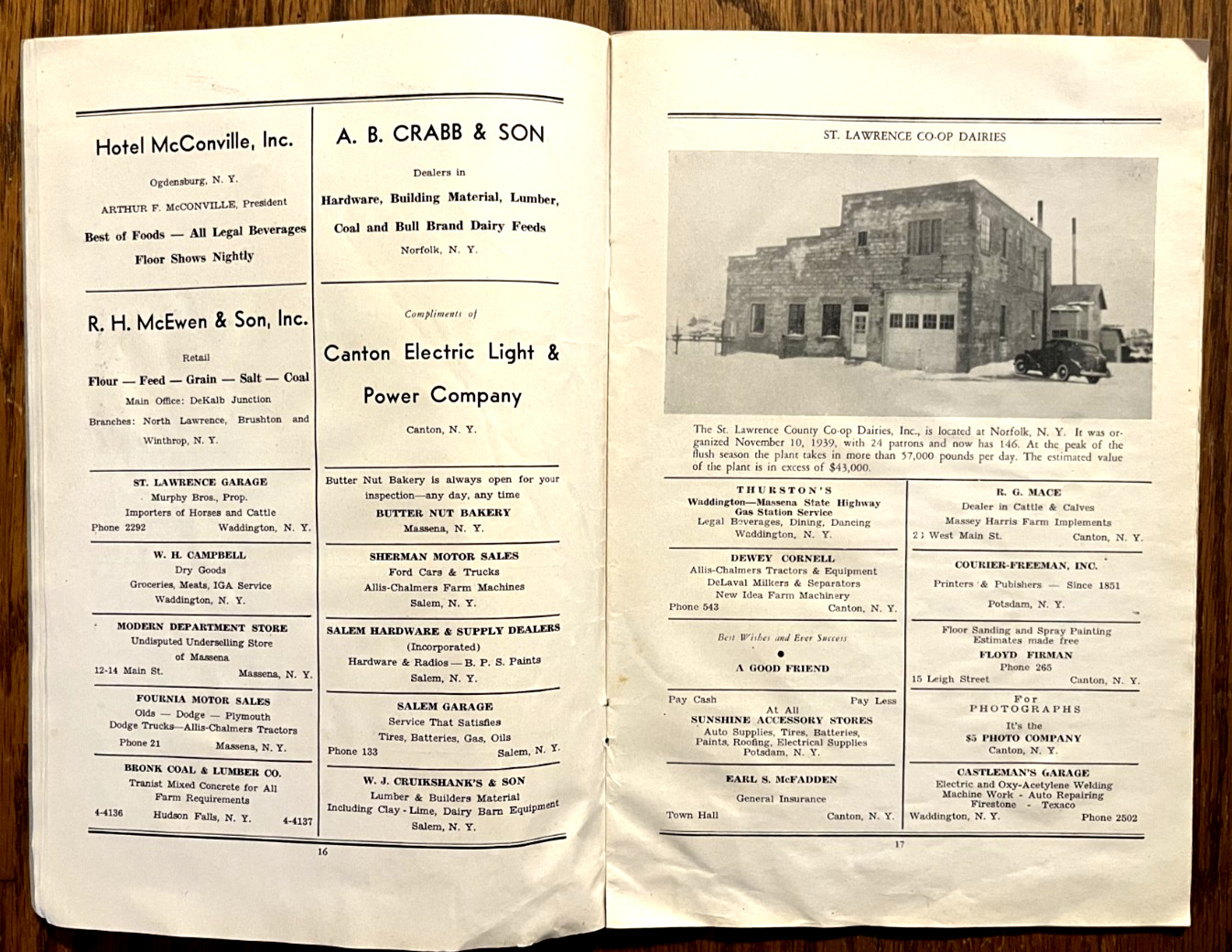 Dairy Farmers Union DFU 1940-41 Journal NYS Milk Plant & County photos local ads