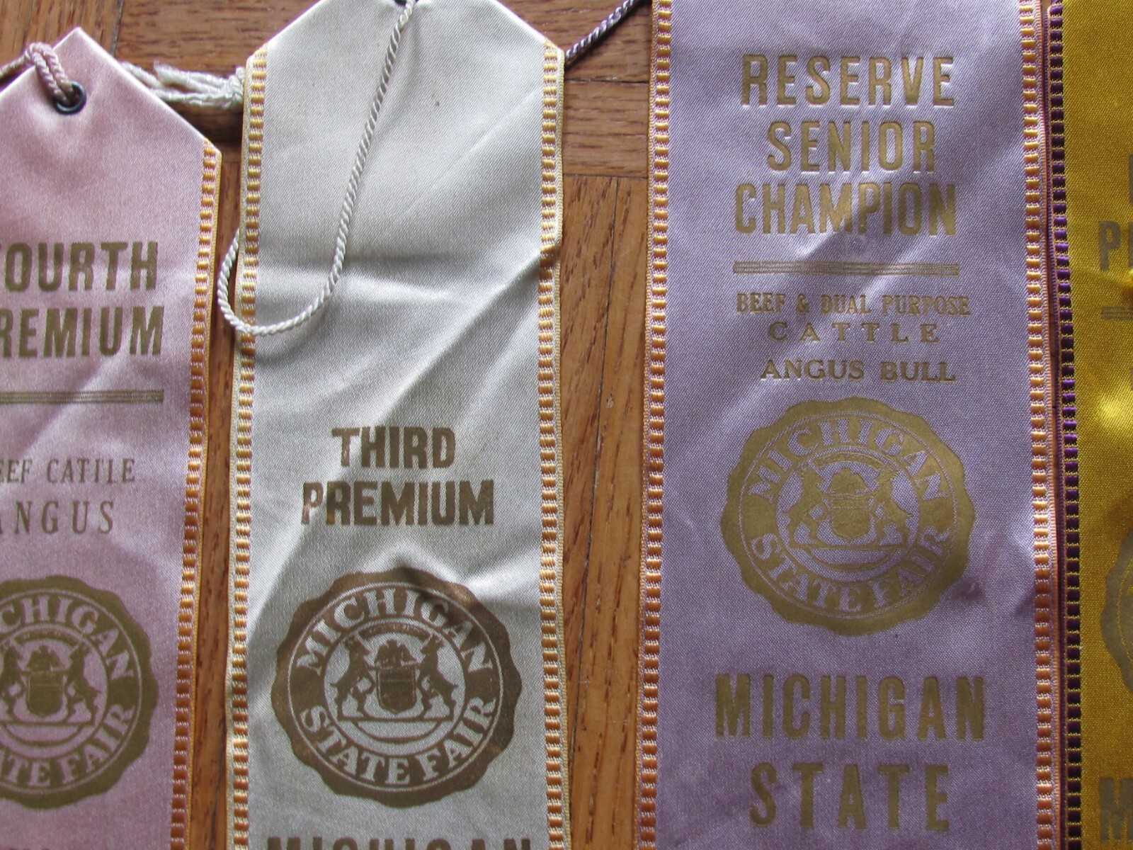 1958 FARM AWARD ANGUS BEEF CATTLE 6 RIBBON MICHIGAN STATE FAIR