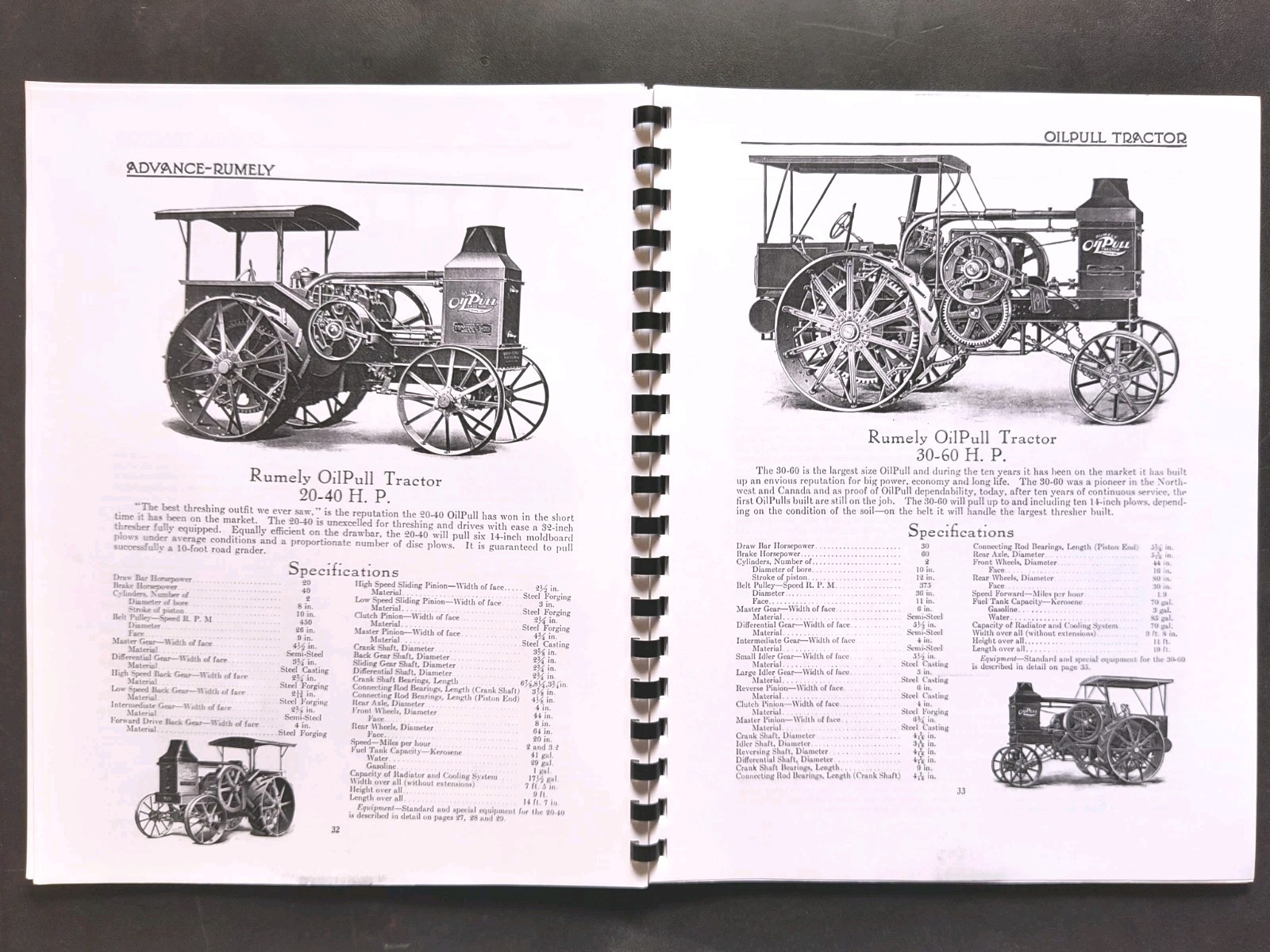 Rumley Oil Pull Tractor Dealer Brochure Owners Manual Print Advertising Reprint